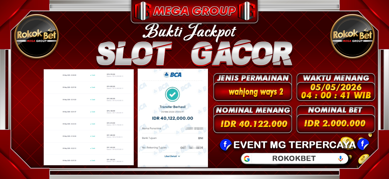 Bukti JP situs Rokokbet hari Senin, 04 Mei 2026